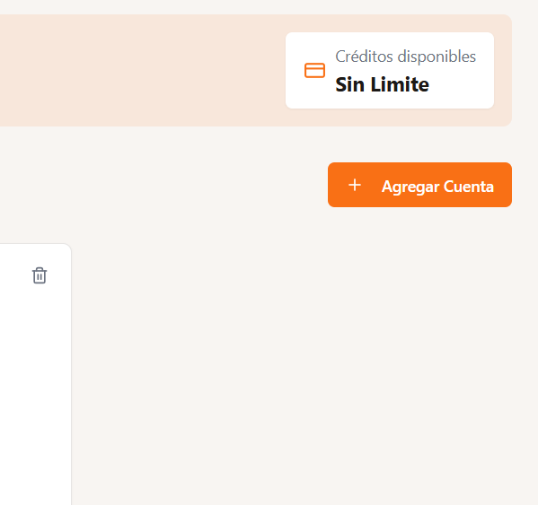 Dashboard Pabilo - Agregar cuenta